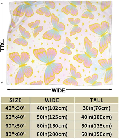 Butterfly Blanket for Women Butterflies Throw Blanket Soft Cozy Fleece Fuzzy Stuffed Plush Flannel Animal Gifts for Girls Kids Adults 40''x50''