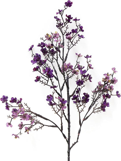 Babys Breath Silk Artificial Flowers Bulk With Vase 10pcs for Fall Decor Fake flower bouquet Bulk for Home Kitchen Indoor Bouquet Floral Arrangement Table Centerpieces Decor(Autumn Purple )