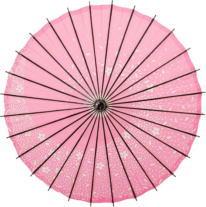 THY COLLECTIBLES Classic Chinese Art Asian Style 33" Paper Parasol Umbrella with Long Handle and Floral Print for Wedding Parties, Photography, Costumes, Cosplay, Decoration And Other Events