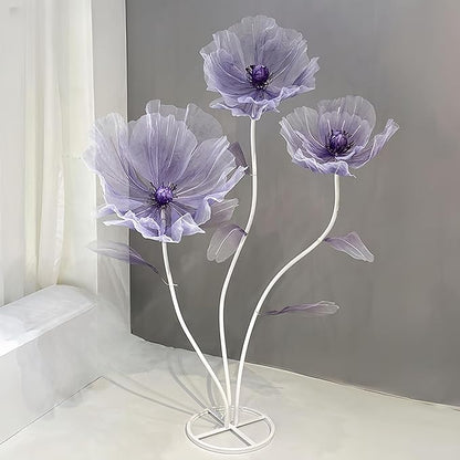 Giant Flowers for Decoration, 5.58 ft Big Artificial Organza Flower for Wedding Reception Birthday Christmas Party Backdrop Decor Photography Props Shop Window Display, Purple