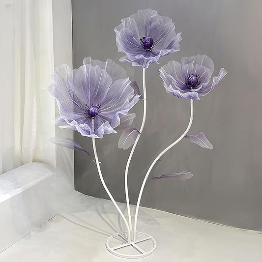 Giant Flowers for Decoration, 5.58 ft Big Artificial Organza Flower for Wedding Reception Birthday Christmas Party Backdrop Decor Photography Props Shop Window Display, Purple