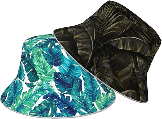 Bucket Hat Beach Summer Sun Hat Reversible Fisherman Hats Double Sided Wearing for Women Men Boys Girls