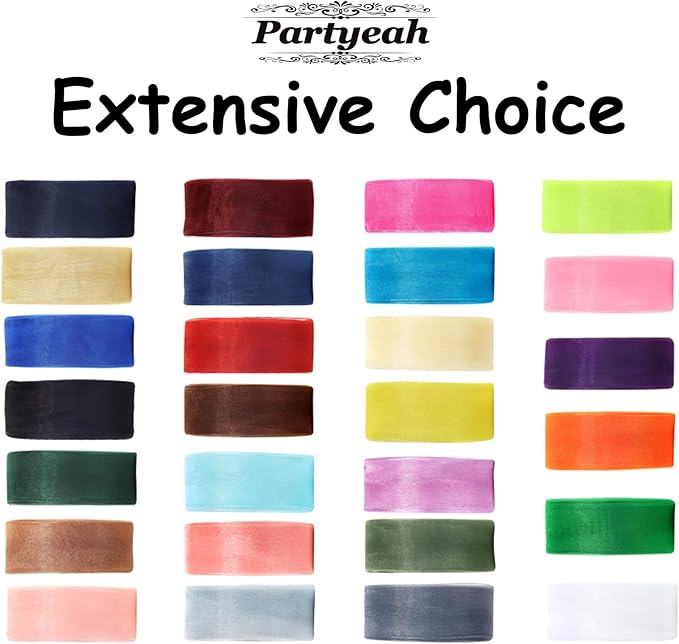 1-1/2 Inch x 50 Yards Sheer Organza Ribbon Chiffon Ribbon for Gift Wedding Flower Bouquet Wrapping Decorations Crafts (Brown)