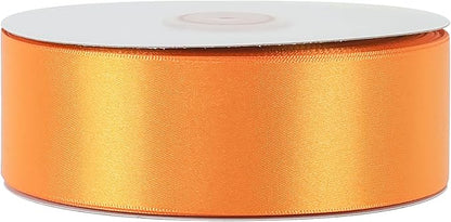 MEEDEE Orange Satin Ribbon - 1.5 inch Double Faced Satin Ribbon, 50 Yards - Neon Tangerine - For Christmas, Thanksgiving, Halloween, Weddings, Flower Arrangements