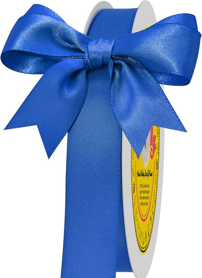 Royal Blue Satin Ribbon 7/8 inch X 100 Yards Polyester Ribbon for Gift Wrapping Very Suitable for Weddings Party Hair Bow Invitation Decorations and More
