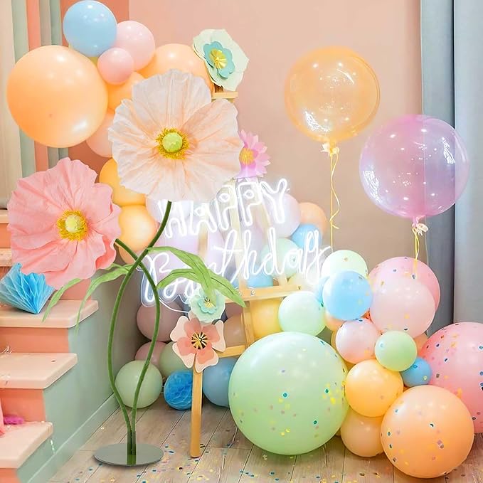 B-COOL Artificial Giant Flowers for Wedding Decoration: Pink Huge Flowers 5.58 ft Large Paper Flower Champagne Faux Floral for Reception Arrangements Photographic Props Party Background Decor