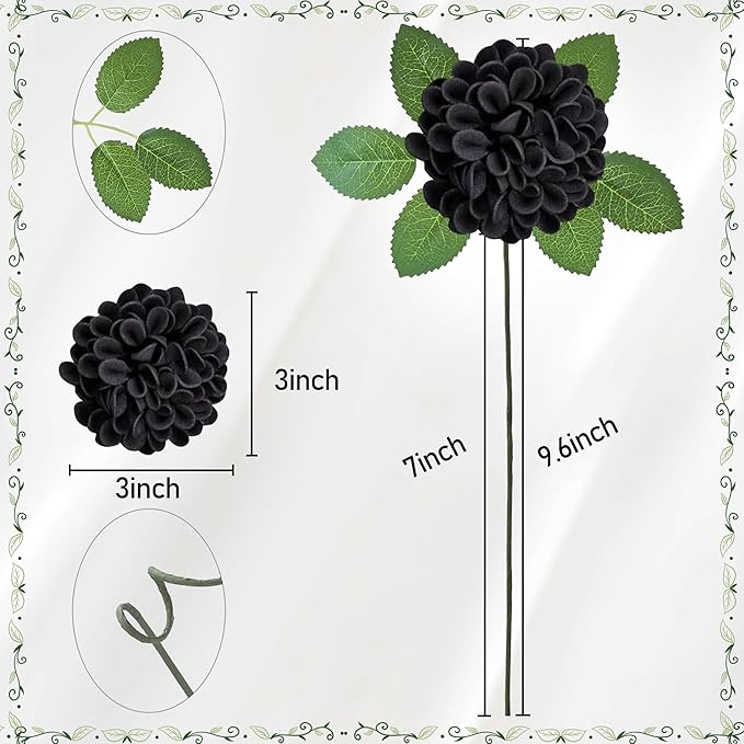 Artificial Flowers, 50pcs Realistic Artificial Rose for DIY Wedding Bouquets Centerpieces Arrangements, Gradient Violet Shades Dahlia Flowers with Stem for Bridal Shower Party