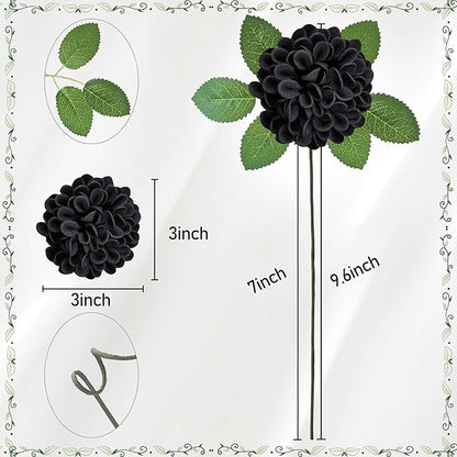 Artificial Flowers, 25pcs Realistic Artificial Rose for DIY Wedding Bouquets Centerpieces Arrangements, Gradient Violet Shades Dahlia Flowers with Stem for Bridal Shower Party