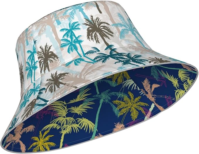 Bucket Hat Beach Summer Sun Hat Reversible Fisherman Hats Double Sided Wearing for Women Men Boys Girls