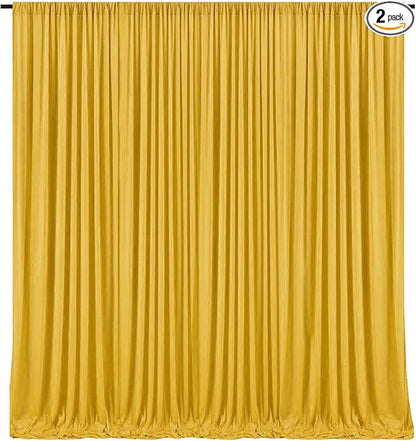 10 x 10 Feet Gold Backdrop Curtain for Partie, Background Curtains for Photoshoot, Birthday, Wedding, Halloween, Thanksgiving, Christmas Day, New Year Party Decorations 5Ft x 10Ft, 2 Panels