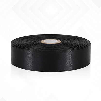 Black Satin Ribbon 1 Inch, 60 Yards Fabric Ribbon for Gift Wrapping, Hair, Crafts, Graduation Wreaths, Flower Bouquet, Invitation Cards, Halloween