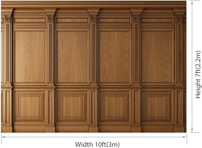 AOFOTO Vintage Room Inside Backdrop Classic French Frame Light Brown Walls Photo Background for Wedding Bridal Shower Party Banner Home Headboard Decor Wall Photo Studio Booth Props 10x7ft