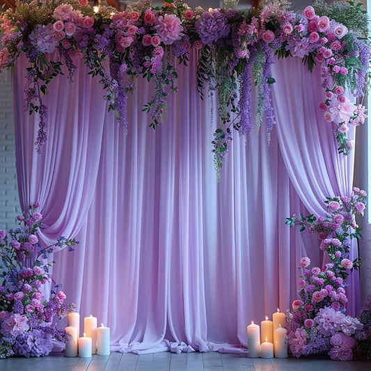 20x10ft Wrinkle Free Lavender Backdrop Curtain for Parties Soft Fabric Drapes Wedding Curtain Backdrop for Birthday Party Decorations Background for Photography 5x10ft,4 Panels