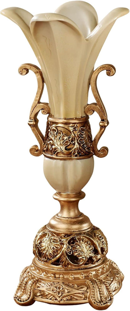 Touch of Class Chalmette Table Vase - Gold/Ivory - Victorian Style - Elegant Vases for Bedroom, Bathroom, Kitchen