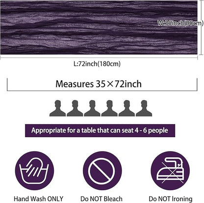 12 Pack Cheesecloth Table Runner 35x72 Inch Boho Gauze Table Runner Rustic Cheese Cloth Long Romantic Table Runners for Wedding Bridal Shower Birthday Party Table Decor (Dark Purple)