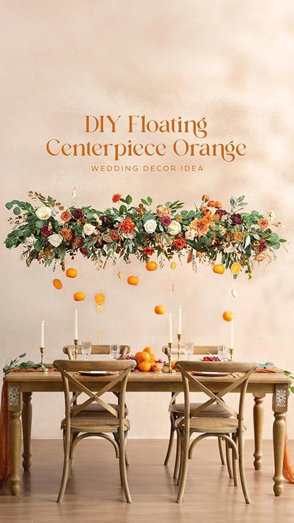 Ling's moment Flowers 16pcs Burnt Orange Rust Blooming Peonies Artificial Flowers with Stem, Artificial Peony Flowers for DIY Wedding Decorations Centerpieces Bouquets Boutonnieres
