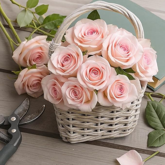 Pink Roses Artificial Flowers 15 PCS, Fake Roses Silk Flowers with Long Stems, Faux Rose for Wedding Centerpieces, Home Decor, Indoor Floral Arrangements, Party Decor, DIY Bouquet(Pink)