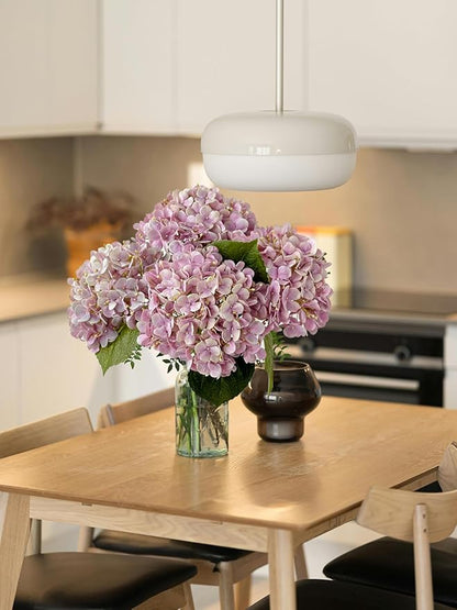 4 Pcs 20'' Real Touch Hydrangeas Light Pink Artificial Hydrangeas Flowers Faux Latex Lifelike Hydrangea for Kitchen Living Room Porch Home Decor Baby Shower Party Wedding Table Centerpiece