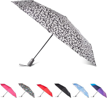 Totes Auto Open/Close Windproof Ultimate Compact Umbrella with UV and Water Repellent Protection