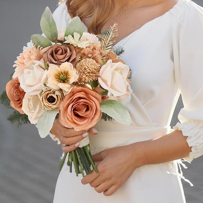 Artificial Flowers Combo Box Set Fake Flowers with Stems Artificial Bouquet Flowers for Wedding Centerpieces Arrangements Baby Shower Party Home Decor