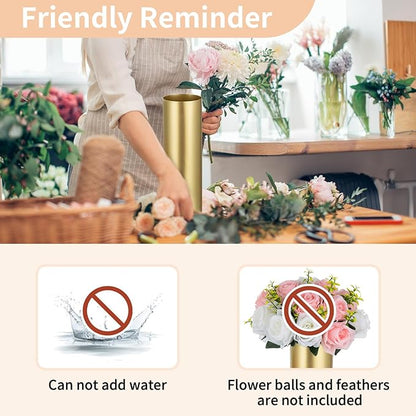 NUPTIO Gold Vases for Centerpieces Wedding: 6 Pcs 5.1 inch Tall Metal Flower Vase Flowers Stand Wedding Centerpieces for Tables Centerpiece Table Decorations