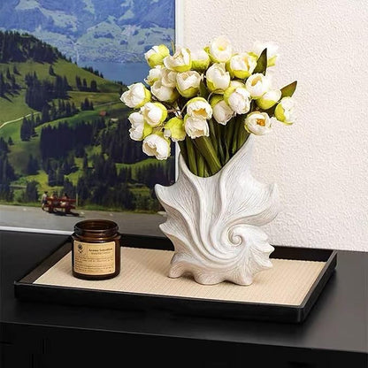 Small Ceramic Flower Vase for Home Decor - Cute Starfish Decorative Vase for Home Decor,White Ceramic Vase for Flowers,7.6 Inch Modern Vases for Ideal Shelf Decor Table Living Room Décor