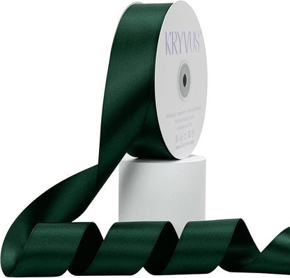 Hunter Green Satin Ribbon, Double Faced 1-1/2 Inch X 50 Yards Hunter Green Ribbon, Premium Satin Ribbon for Gift Wrapping, Crafts, Hair Bow Making, Sewing, Flower Bouquet, Wedding Party Decor