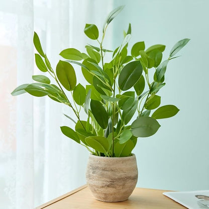 17.8'' Fake Plants Lifelike Ficus Artificial Plants in Rustic Spherical Pot Realistic Looking Faux Plants for Home Kitchen Bathroom Living Room Bedroom Office Indoor Decor