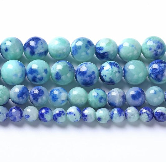 6MM 60PCS Peacock Blue Persian Jade Spacer Loose Beads for Jewelry Making DIY Bracelet Necklace