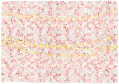 Flower Wall Panels 12pcs 24x15 Inch Artificial Wall Flower Backdrop for Wedding Party Baby Bridal Decor, Hanging Fake Silk Flower Backdrop Wall Decor (12pcs)