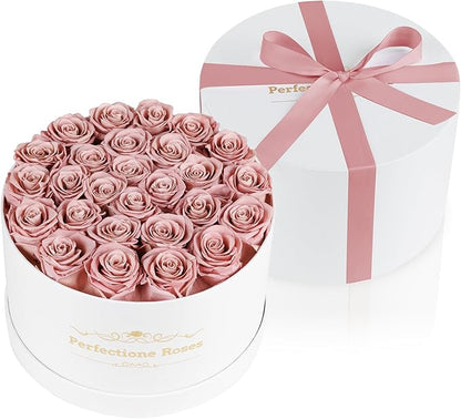 Perfectione Roses 27 Roses in a Box, Mothers Day Rose, Preserved Flowers for Her, Flowers for Delivery Birthday Gifts for Women (Dusty Rose)