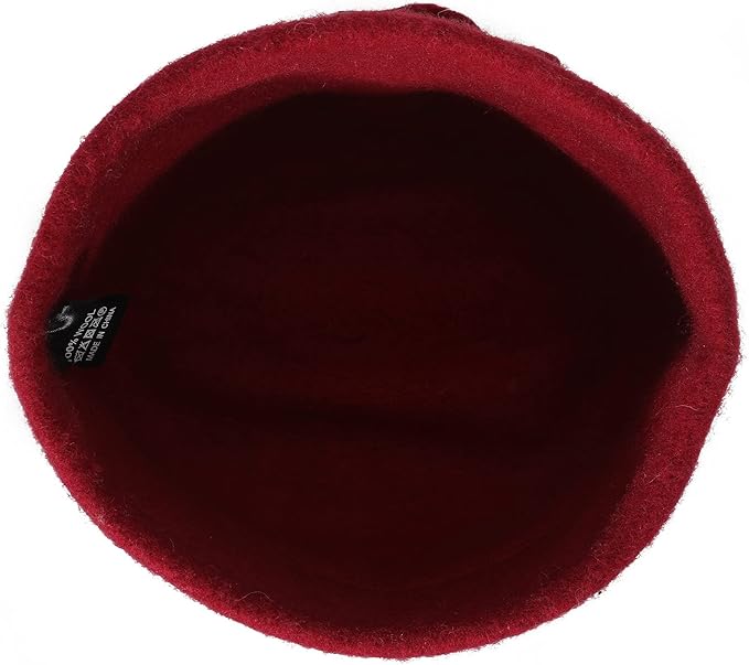 ZLYC Women Wool Cloche Bucket Hat 1920s Vintage Dress Winter Hats with Flower Accent