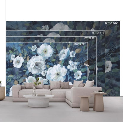 Wall Mural Peel and Stick Vintage Floral Mural- Thick Canvas Waterproof Wallpaper Art for Living Room Bedroom, Large Self-Adhesive Decor (Color-7, 197×120 inch)