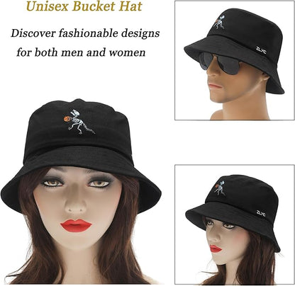 ZLYC Unisex Fashion Embroidered Bucket Hat Summer Fisherman Cap for Men Women