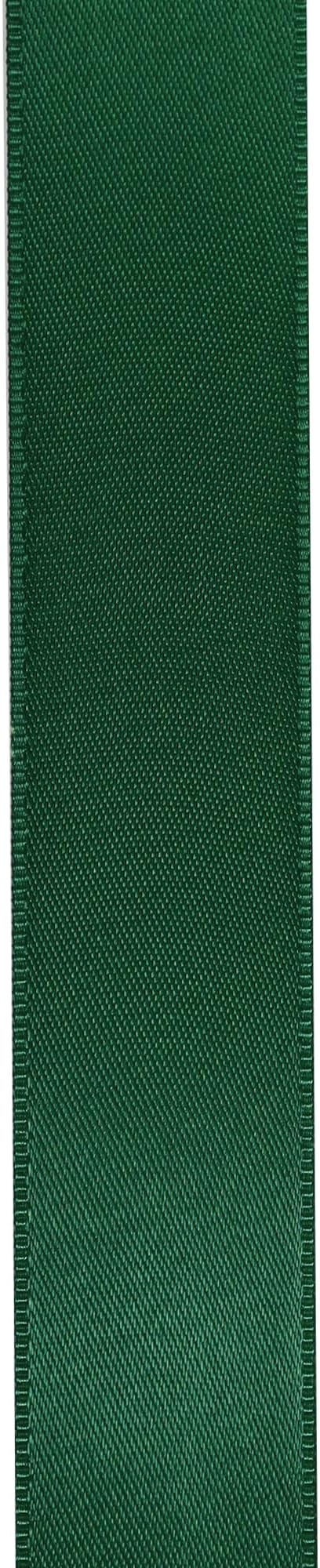 LIUYAXI Forest Green Satin Ribbon, Double Faced 5/8" X Continuous 25 Yards Ribbons Perfect for Gift Wrapping Bows Bouquet Wedding Craft and More