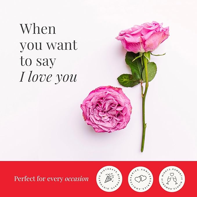 BloomsyBox - Lavender Roses - 24 Long Stems, Long Lasting, Hand-Tied in Eco-friendly, Vase Not Included, Fresh Flowers for Delivery – Gift for Birthday, Anniversary, Congratulations, Wedding