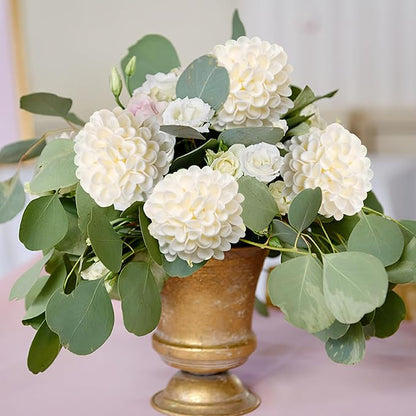 Artificial Flowers, 25pcs Realistic Artificial Rose for DIY Wedding Bouquets Centerpieces Arrangements, Cream Dahlia Flowers with Stem for Bridal Shower Party Home Decorations