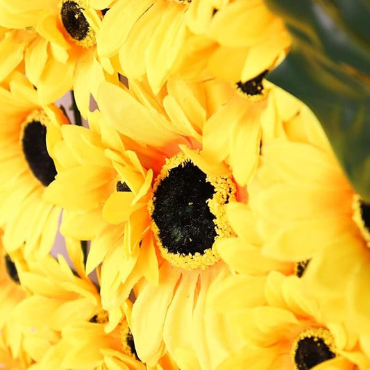 Efavormart 11 Sq ft. | 4 Panels Artificial Sunflower Wall Mat Backdrop, Flower Wall Decor, Indoor/Outdoor UV Protected