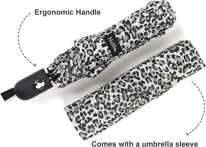 Nollia Windproof Automatic Travel Umbrella, Compact Portable with Reinforced Ribs for Sun & Rain