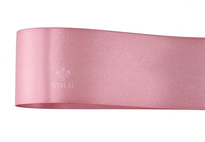 MEEDEE Victorian Rose Satin Ribbon 2 Inch Rose Pink Ribbon Lux Double Faced Ribbons by 25 Yards Mauve Silk Ribbons for Gift Wrapping, Satin Wedding, Flower Bouquet, Holiday Decorating