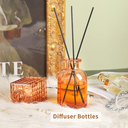 Valentine's Day Glass Bud Vases,Versatile Small Bud vases for Home and Wedding Decor, Exquisite Bridal Shower Table Centerpieces,Aromatherapy Bottles,Candle Holder, Gifts Idea(Pack of 30,Amber)