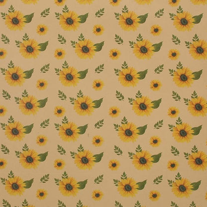Aimyoo Sunflower Kraft Wrapping Paper Roll - Mini Roll - 17 in x 32.8 ft - All Occasion Floral Gift Wrap Paper for Wedding Bridal Shower Birthday
