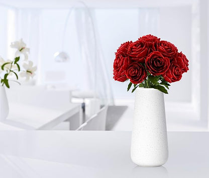 D'vine Dev 8 Inch Ceramic Flower Vase Textured Finishing, Minimalist Design for Kitchen, Bedroom, Living Room, Centerpieces, Office, Speckled Porcelain, VS-XH-G-1