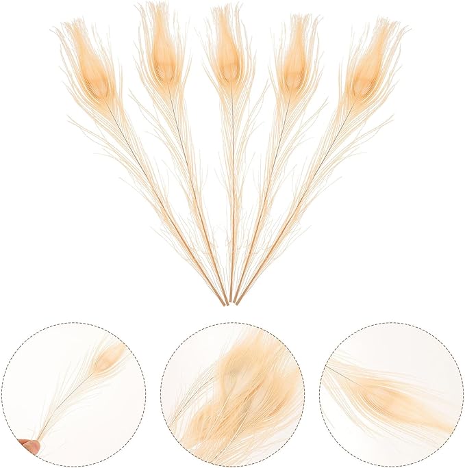 Artibetter 5Pcs Natural White Iridescent Plumes for DIY Crafts Wedding Party Decor Sterilized Plumage Accessories for Home Decoration Costume Floral Arrangements and Hair Accessories