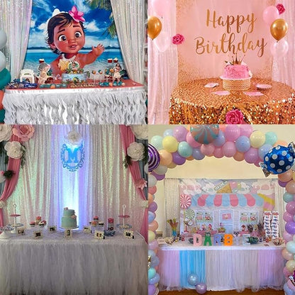 Iridescent Sequin Backdrop Curtains 2FTx8FT 4Panels Sparkly Photography Background Glitter Drapes for Wedding Birthday Party Decorations Bridal Baby Shower