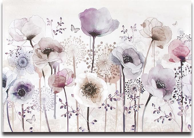 Wall Mural 3D Wallpaper - Bedroom & Living Room Decoration - Pastoral Flowers - 158"x110" (Not Self-Adhesive)