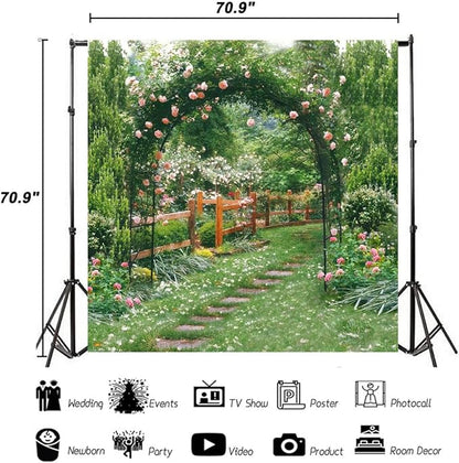 AOFOTO 6x6ft Wedding Backdrops Photography Background Romance Garden Path Beautiful Flowers Pergola Newborn Toddler Baby Child Girl Portrait Scene Photo Shoot Studio Props Video Artistic