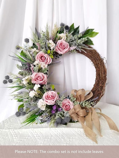 Roses Artificial Flowers Pink Bouquets Box Set for DIY Bridal Wedding Shower Decorations Fake Floral Arrangements for Party Table Centerpieces Home Decor Indoor Outdoor Dusty Blush 19pcs