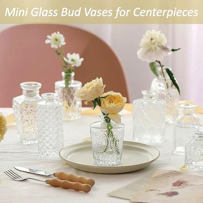 Glass Bud Vases Set of 40 PCS, Small Flower Vases for Wedding Centerpiece Table Decoration, Vintage Vase in Bulk for Flower Arrangements, Mini Vase for Birthday Party, Festival Home Decor,Clear