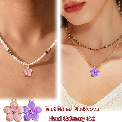 30 pcs Gold Plated Enamel Cherry Blossoms Flower Charms Pendan Cute Small Flower Pendants for Jewelry Making Kit Bracelet Necklace Earrings Keychain DIY Crafts Crafting